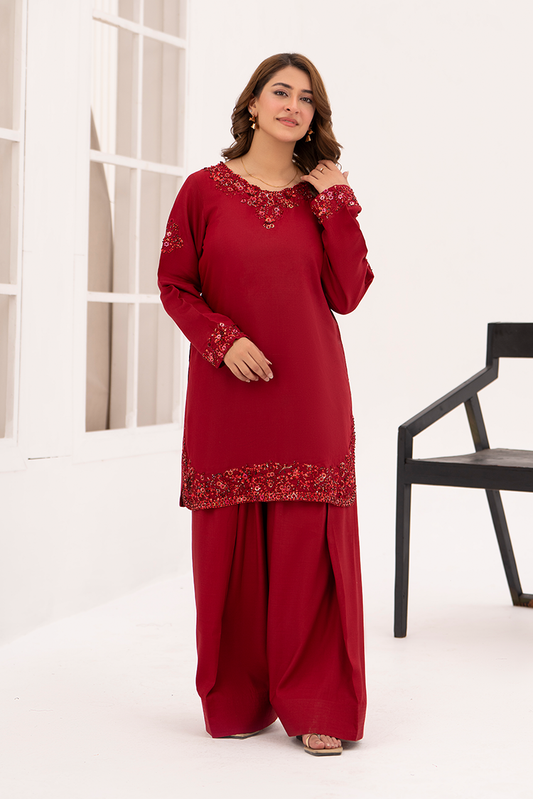 Ellena - 2-PC Stitched Embellished Suit