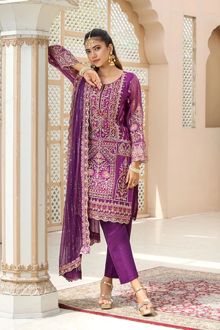 Kashish - Formals Luxury Pret - Plum - 7029