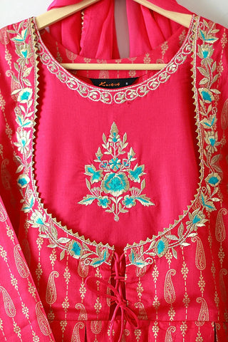 Kashish - Reaty to Wear 3 PC Lawn Suit - Pink - 7072