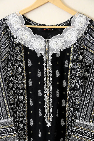 Kashish - Reaty to Wear 3 PC Lawn Suit - Black - 7085