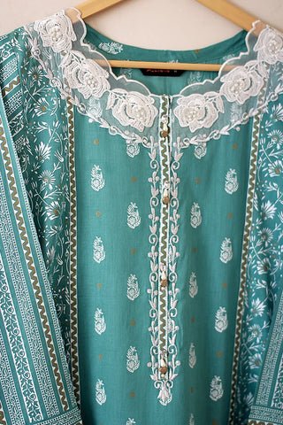 Picture of Kashish - Reaty to Wear 3 PC Lawn Suit - Sea Green - 7085 - Available at Raja Sahib