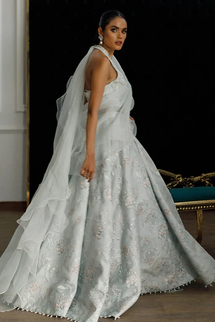 Picture of <!--axr-->Threads & Motifs - Organza Embroidered Blouse And Skirt - Available at Raja Sahib