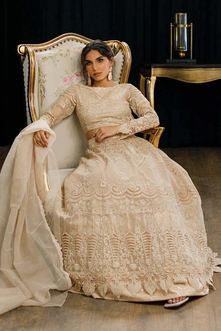 Picture of Threads & Motifs - Organza Embroidered Blouse And Skirt - Available at Raja Sahib