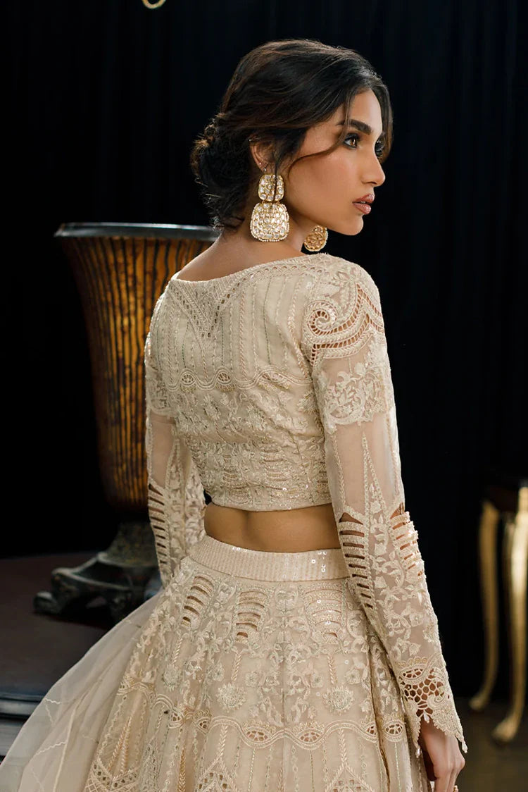 Picture of Threads & Motifs - Organza Embroidered Blouse And Skirt - Available at Raja Sahib