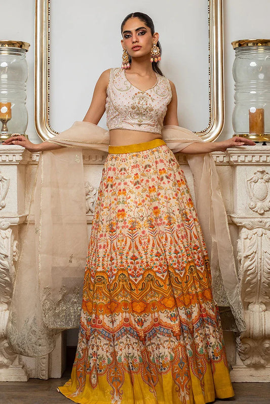 Picture of Threads & Motifs - Embroidered Blouse And Printed Lehenga (OFS) - Available at Raja Sahib