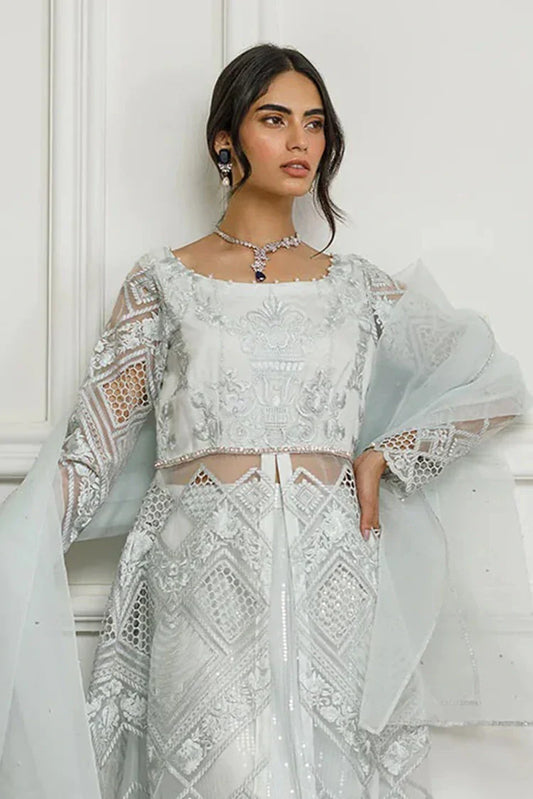 Threads & Motifs - Embroidered Dress With Skirt - 8278