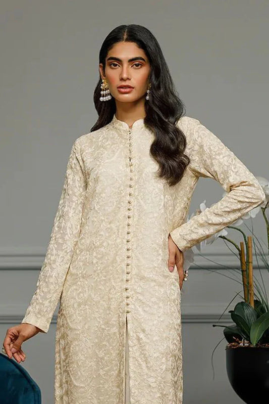 Threads & Motifs - Chiffon Embroidered Gown - 8421