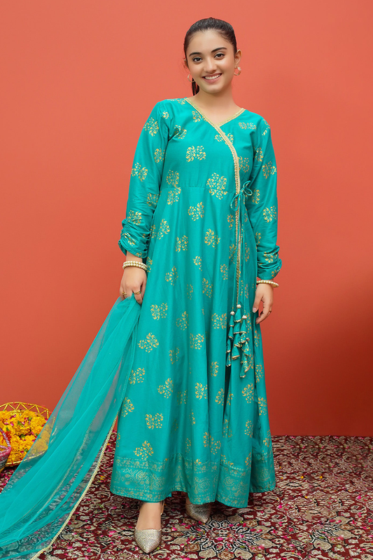 Picture of Modest - Cambric Printed 3 Piece Suit - 8445 - Available at Raja Sahib