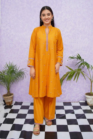 Picture of Modest - Girls Cotton Embroidered - 2 Piece Suit - 8465 - Available at Raja Sahib