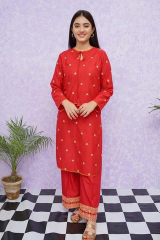 Picture of Girls Cotton Embroidered - 2 Piece Suit - 8475 - by Raja Sahib Kids