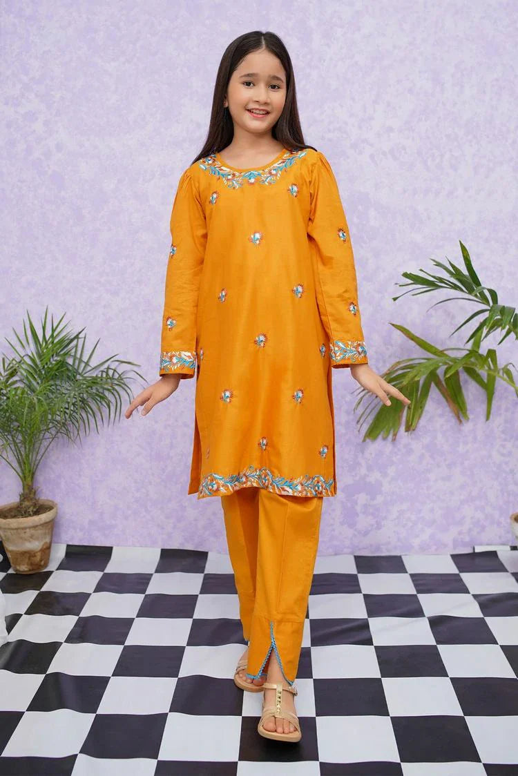 Picture of Modest - Girls Cotton Embroidered - 2 Piece Suit - 8485 - Available at Raja Sahib