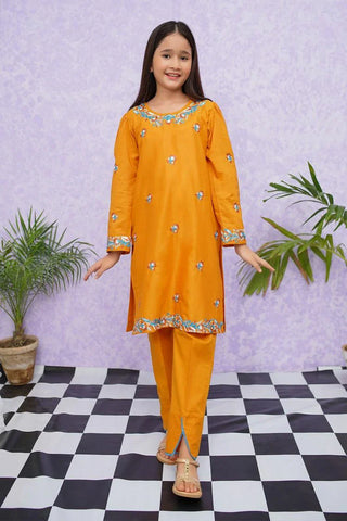 Picture of Girls Cotton Embroidered - 2 Piece Suit - 8485 - by Raja Sahib Kids