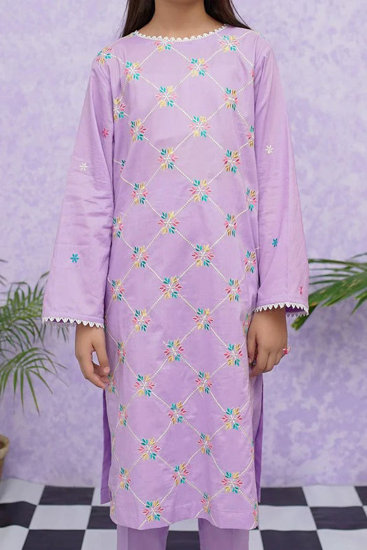 Picture of Modest - Girls Cotton Embroidered - 2 Piece Suit - 8535 - Available at Raja Sahib