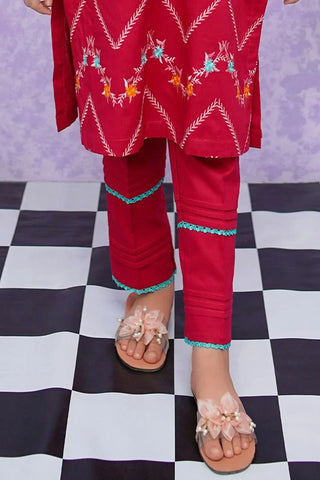 Picture of Girls Cotton Embroidered - 2 Piece Suit - 8545 - by Raja Sahib Kids