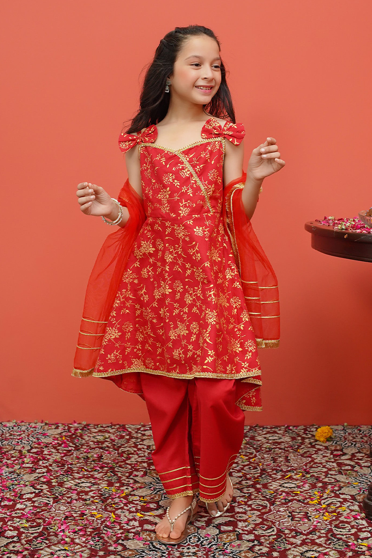 Picture of Modest - Toddlers Cambric Printed 3 Piece Suit - 8565 - Available at Raja Sahib