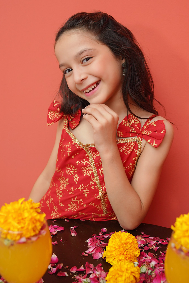 Picture of Modest - Toddlers Cambric Printed 3 Piece Suit - 8565 - Available at Raja Sahib