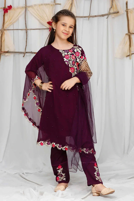 Picture of <!--bpb-->Modest - Pearl Cape Shirt Kids - Purple - Available at Raja Sahib