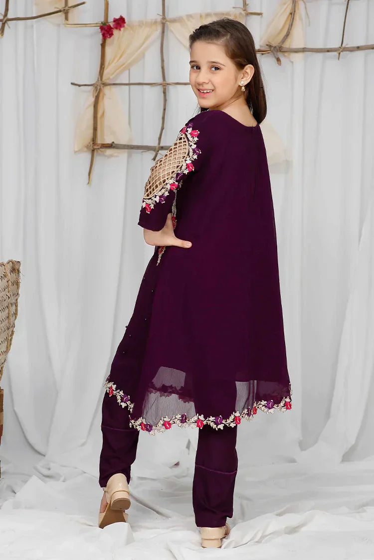 Picture of <!--bpb-->Modest - Pearl Cape Shirt Kids - Purple - Available at Raja Sahib