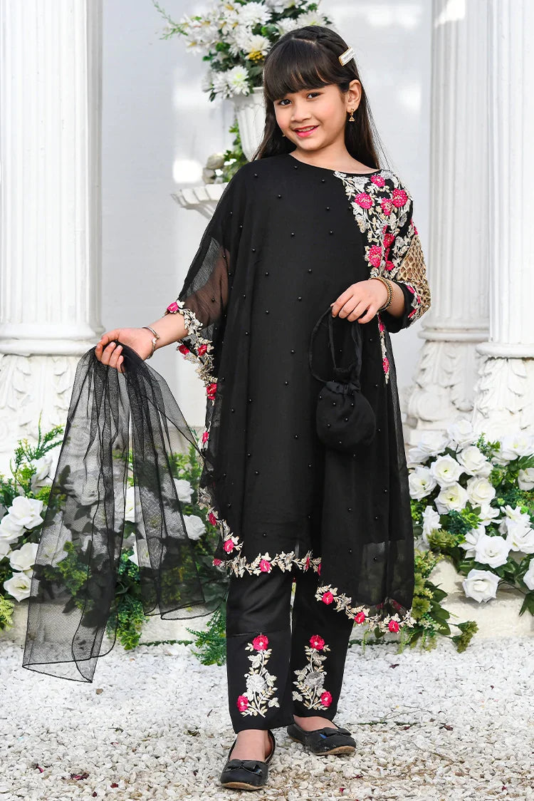 Picture of Pearl Cape Dress - Black - Available at Raja Sahib