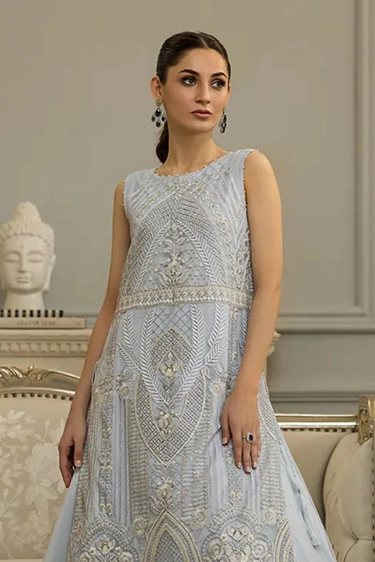 Threads & Motifs - Embroidered Shirt With Lehenga - 8640