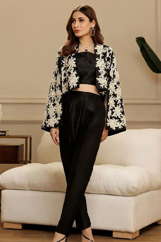 Threads & Motifs - Embroidered Jacket With Trouser - 8723