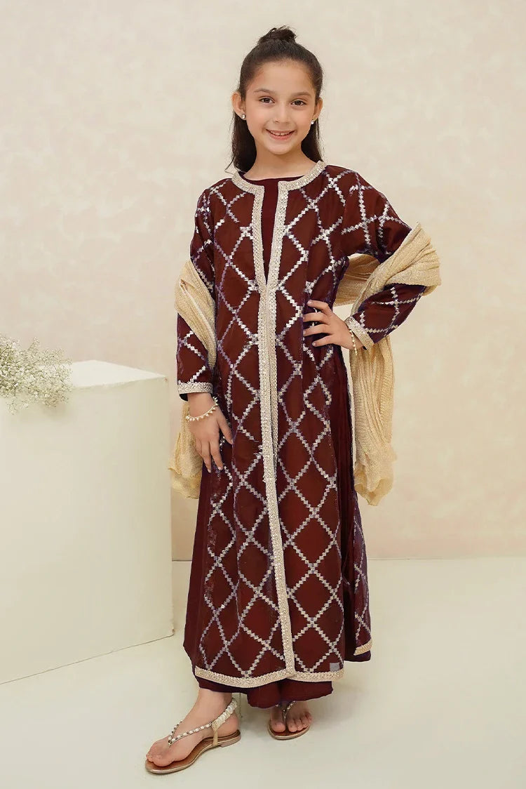 Picture of Modest - Girls 3 Piece Suit - Rose - Available at Raja Sahib