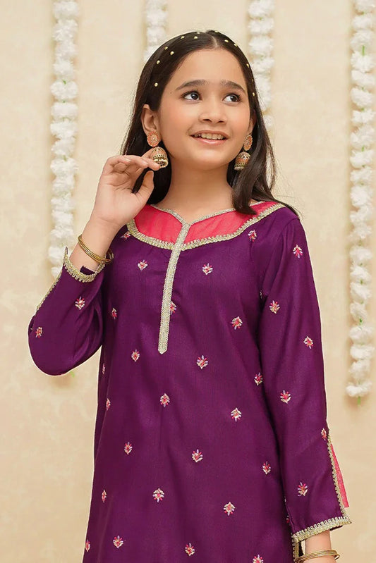 Picture of <!--bns-->Modest - Girls 3 Piece Rawsilk Gharara - 8925 - Available at Raja Sahib