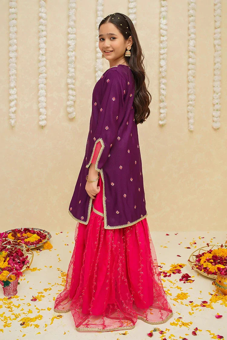 Picture of <!--bns-->Modest - Girls 3 Piece Rawsilk Gharara - 8925 - Available at Raja Sahib