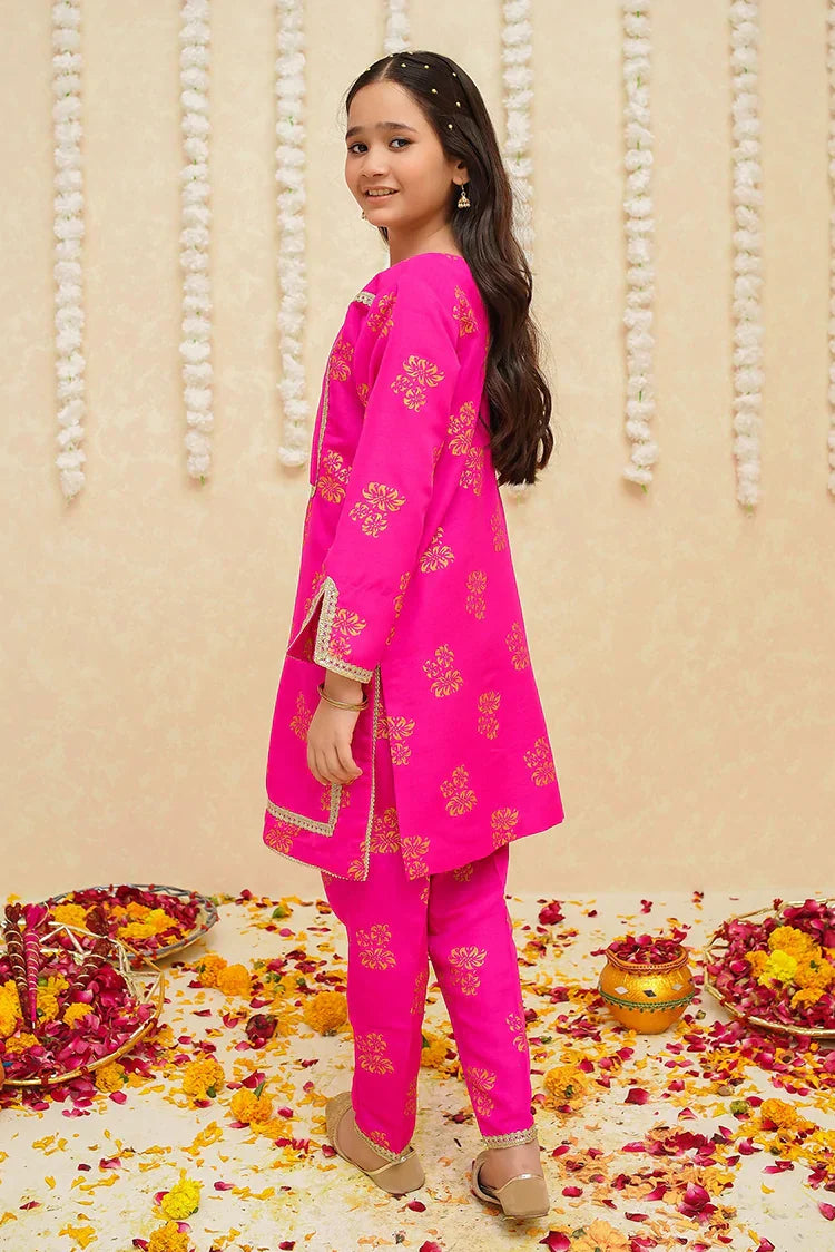 Picture of Modest - Rawsilk 3 Piece Pink Suit - 8935 - Available at Raja Sahib