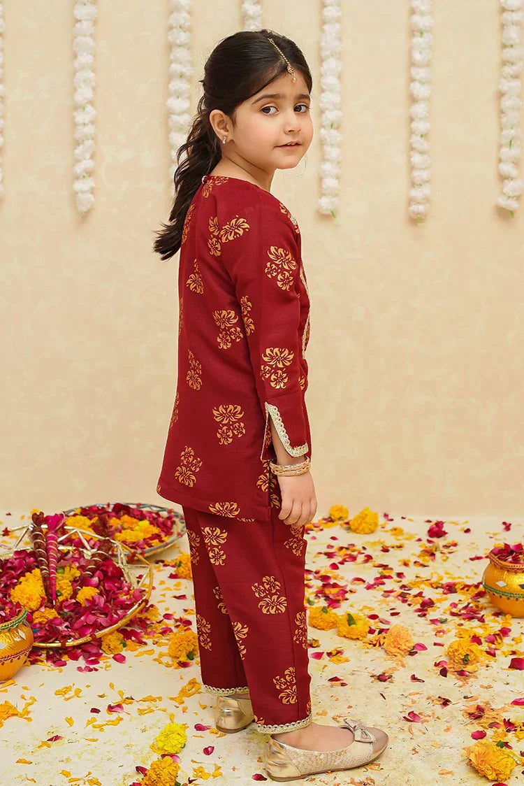 Picture of Modest - Toddlers 3 Piece Rawsilk Suit - 8940 - Available at Raja Sahib