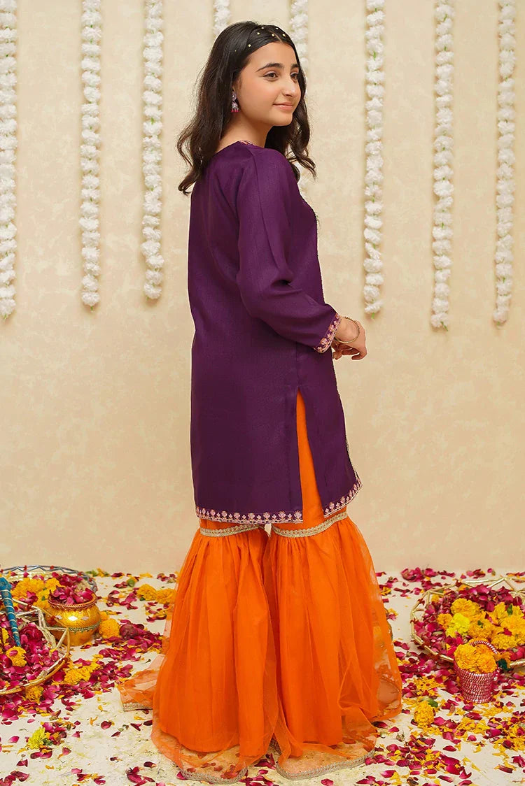 Picture of <!--boo-->Modest - Rawsilk 3 Piece Purple Suit - 8965 - Available at Raja Sahib