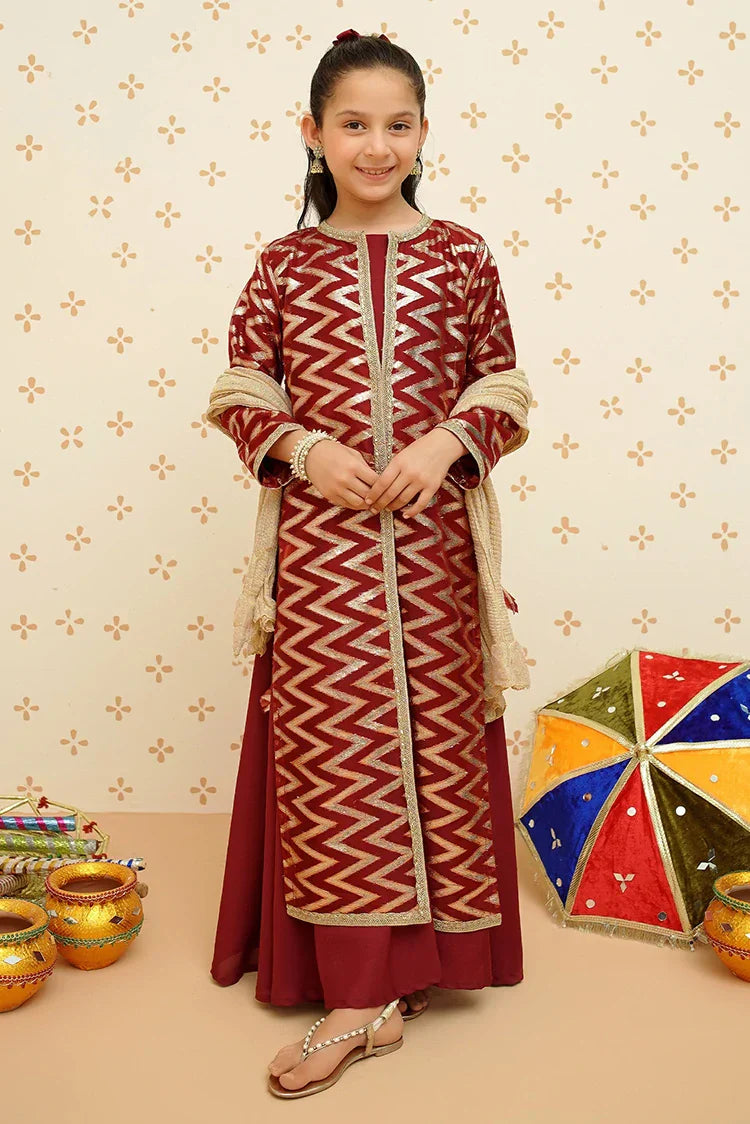 Picture of <!--bny-->Modest - Girls Cotton 4 Piece Suit - 8985 - Available at Raja Sahib