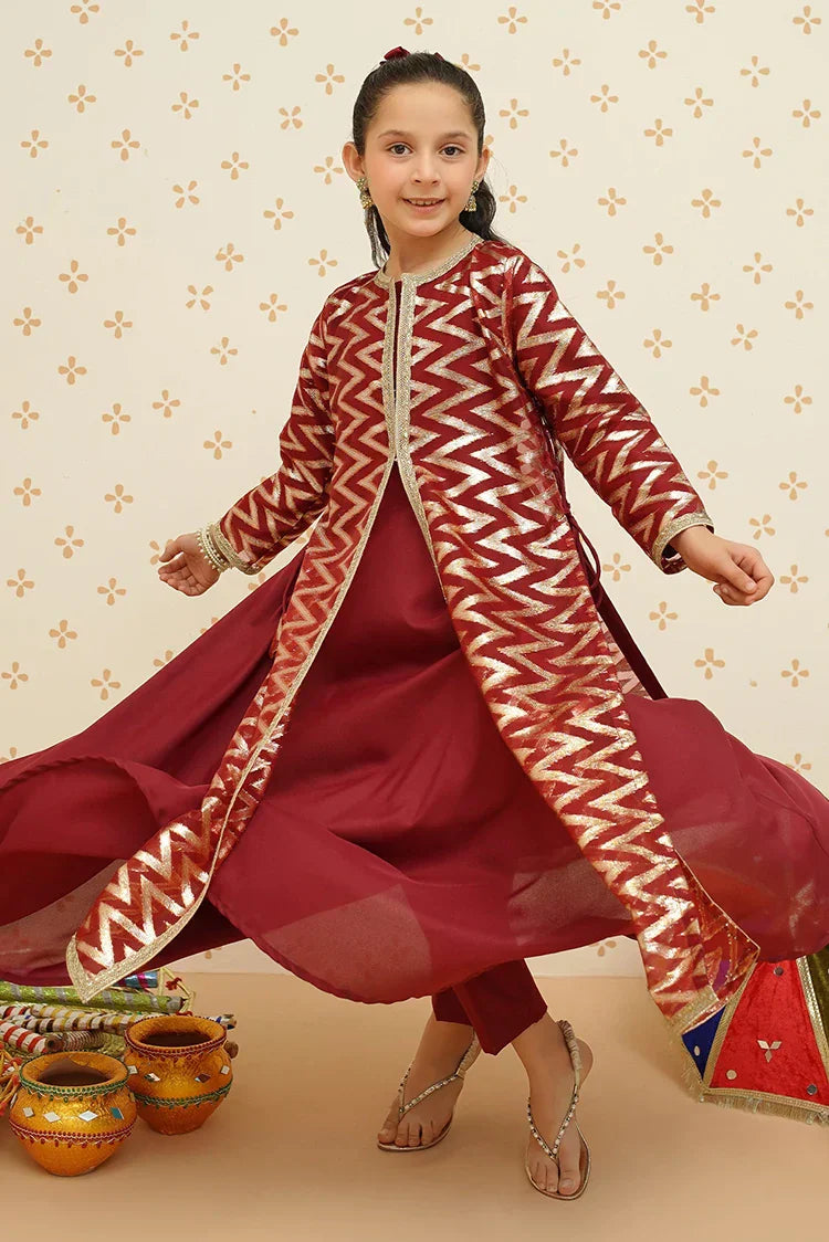 Picture of <!--bny-->Modest - Girls Cotton 4 Piece Suit - 8985 - Available at Raja Sahib