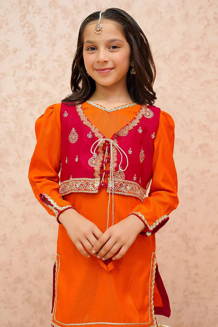 Picture of <!--bna-->Modest - Toddler Orange Festive Dress - 9035 - Available at Raja Sahib