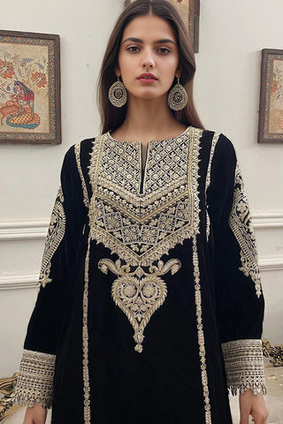 Picture of Threads & Motifs - 3 PC Velvet Collection 2024 - 9075 - Available at Raja Sahib