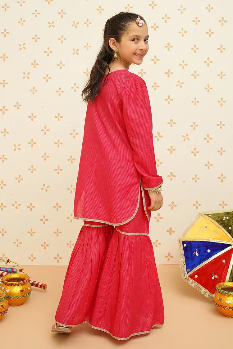 Picture of <!--bob-->Modest - Festive Pink Gharara Set - 9120 - Available at Raja Sahib