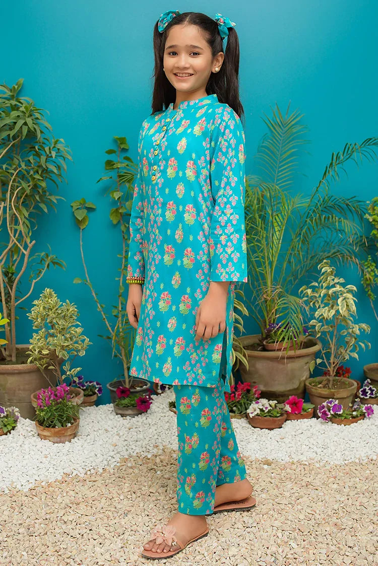 Picture of <!--bog-->Modest - Aqua Blossom - 9145 - Available at Raja Sahib