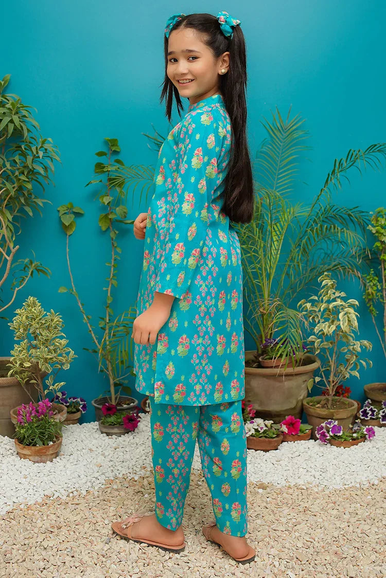 Picture of <!--bog-->Modest - Aqua Blossom - 9145 - Available at Raja Sahib