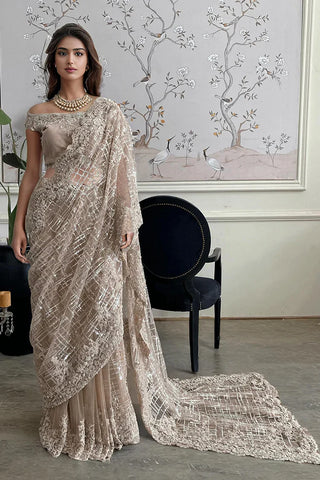 Threads & Motifs - Net Embroidered Saree (OFS)