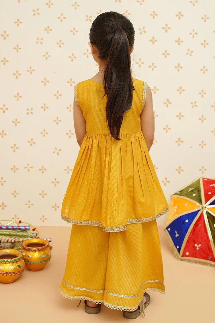 Picture of Modest - Girls Yellow Gharara Suit - 9200 - Available at Raja Sahib