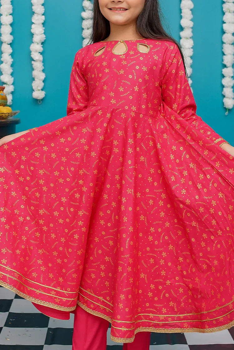 Picture of <!--bnv-->Modest - Cotton 3 Piece Pink Frock - 9220 - Available at Raja Sahib
