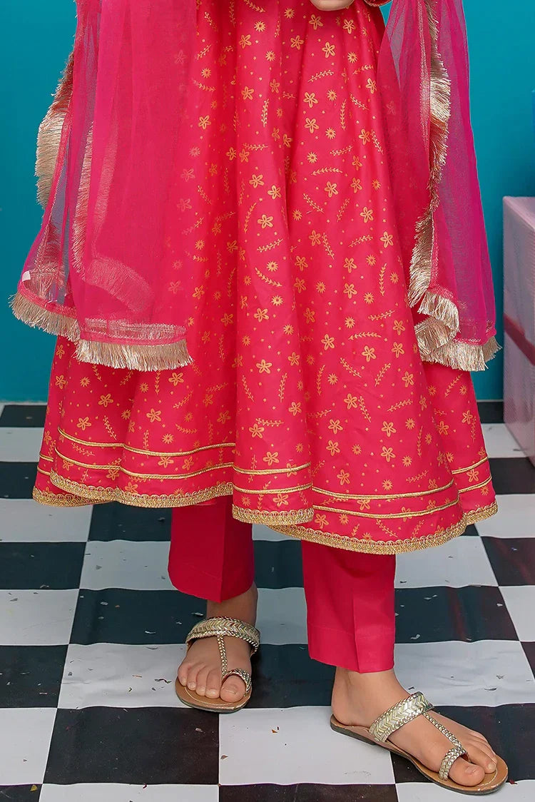 Picture of <!--bnv-->Modest - Cotton 3 Piece Pink Frock - 9220 - Available at Raja Sahib