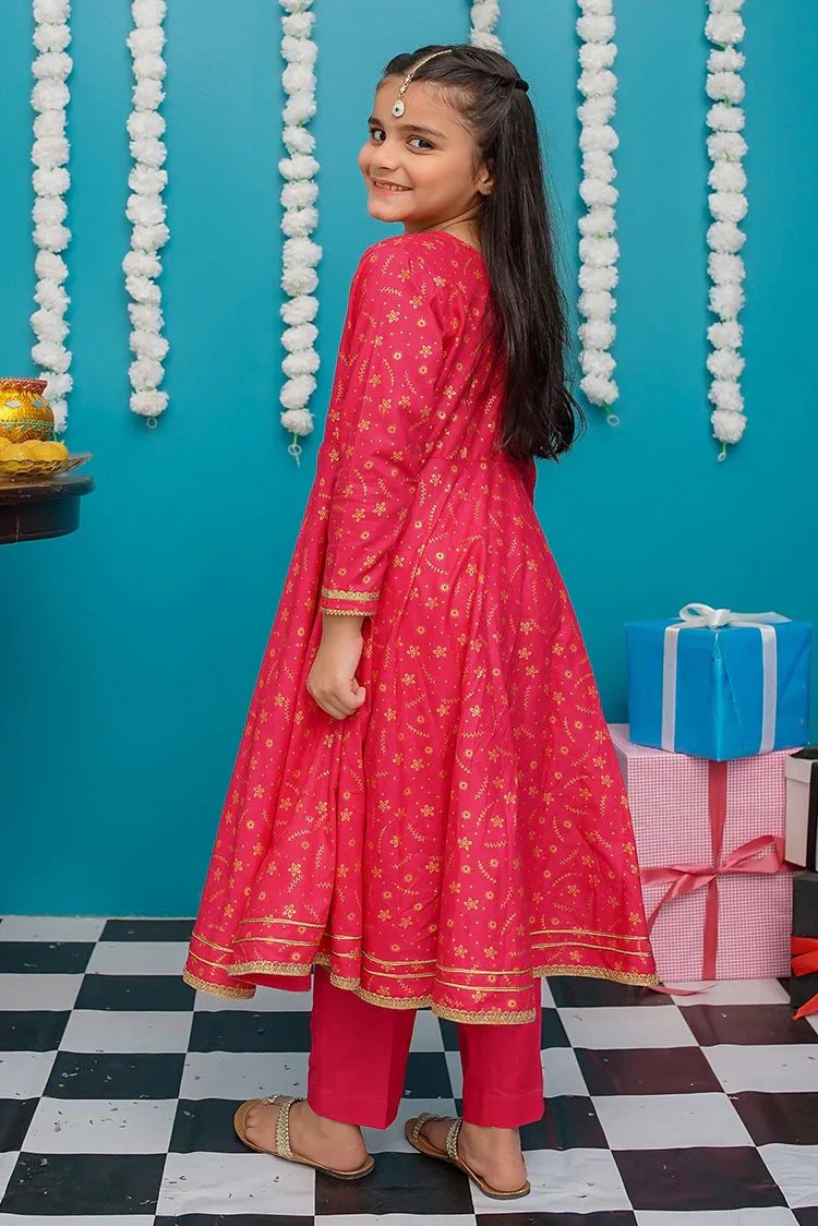 Picture of <!--bnv-->Modest - Cotton 3 Piece Pink Frock - 9220 - Available at Raja Sahib
