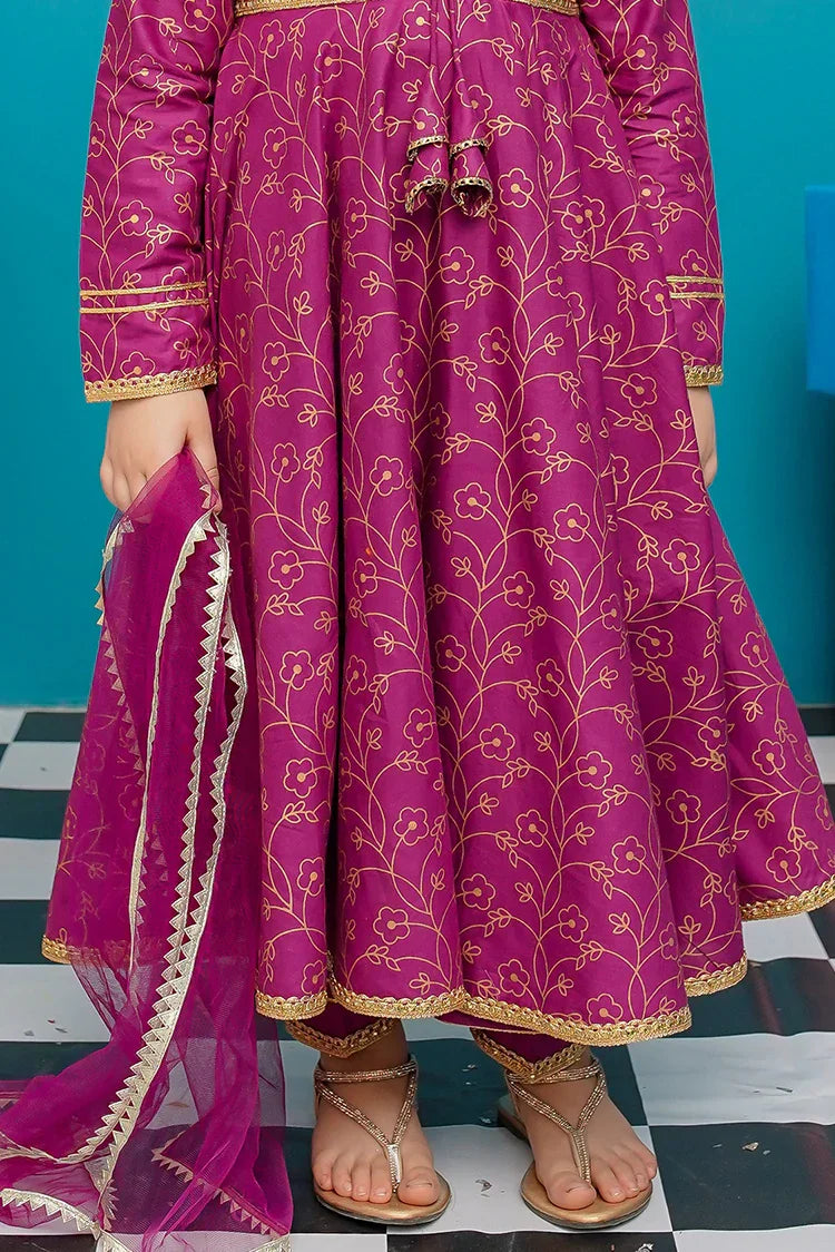 Picture of Modest - Toddlers Cotton Purple Frock - 9230 - Available at Raja Sahib