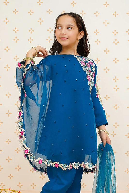 Picture of <!--bmq-->Modest - Pearl Cape Dress - Blue - Available at Raja Sahib