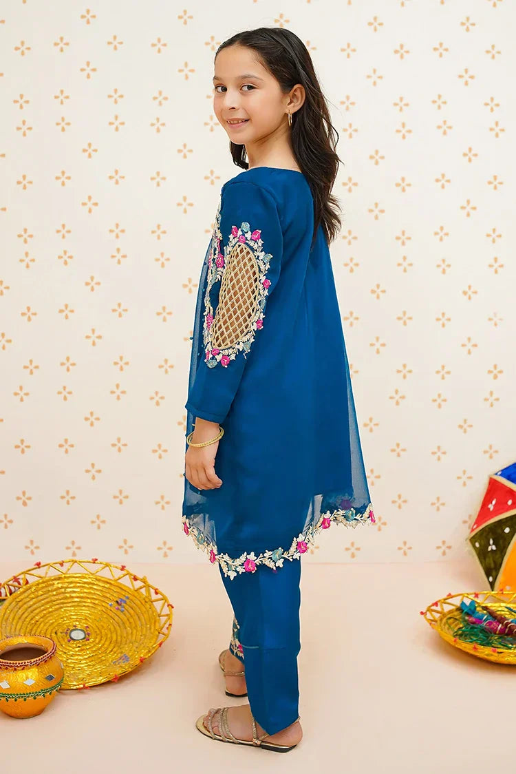 Picture of <!--bmq-->Modest - Pearl Cape Dress - Blue - Available at Raja Sahib