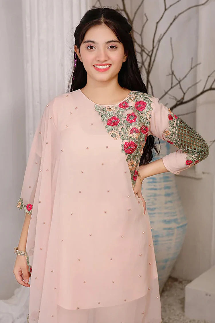Picture of <!--bpf-->Modest - Pearl Cape Shirt - Peach - Available at Raja Sahib