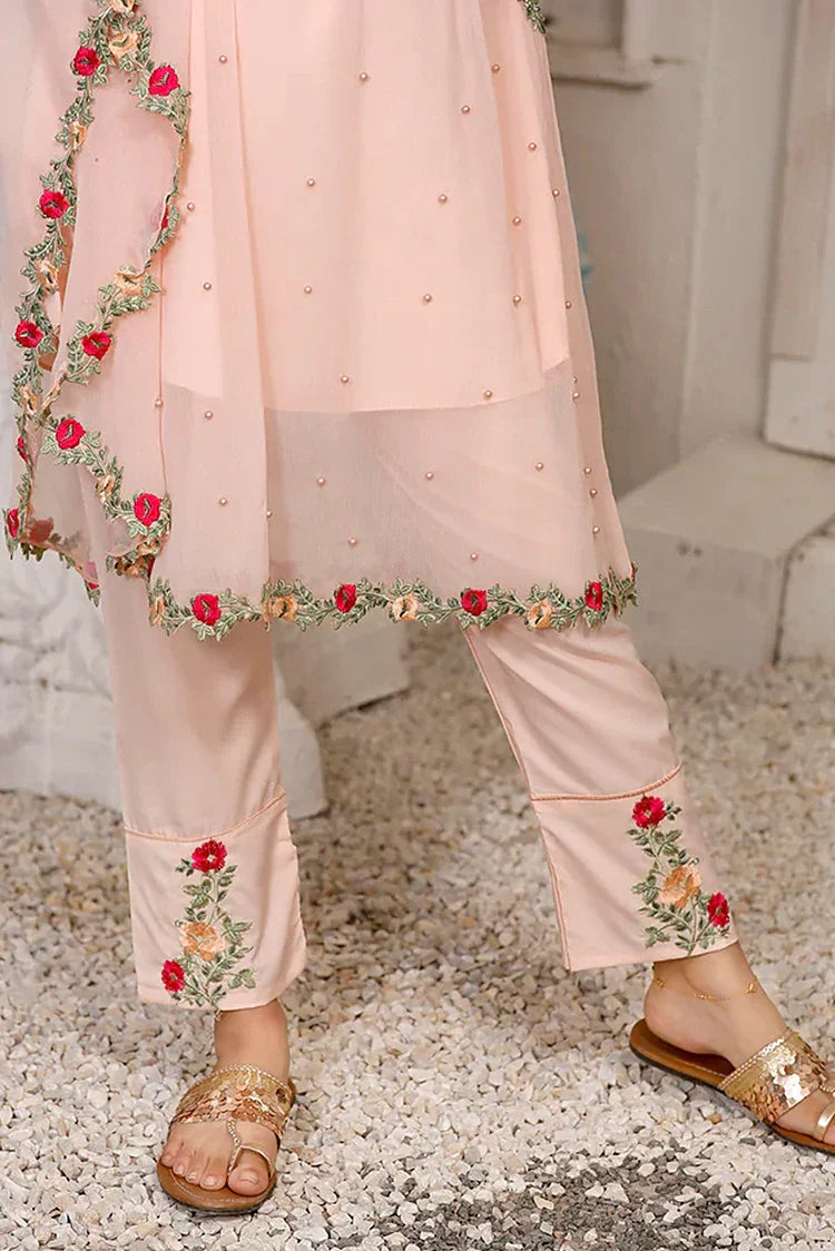Picture of <!--bpf-->Modest - Pearl Cape Shirt - Peach - Available at Raja Sahib