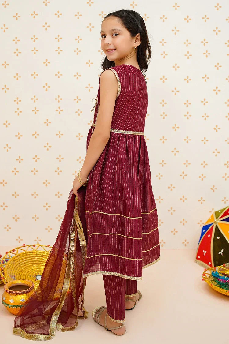 Picture of <!--bne-->Modest - Girls 3 Piece Maroon Outfit - 9470 - Available at Raja Sahib