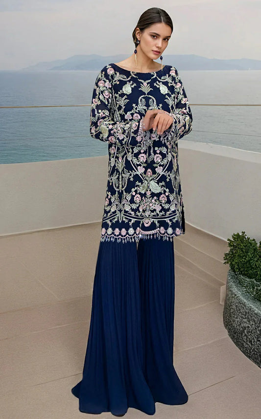 Threads & Motifs - Chiffon Embroidered Shirt - 9523.1